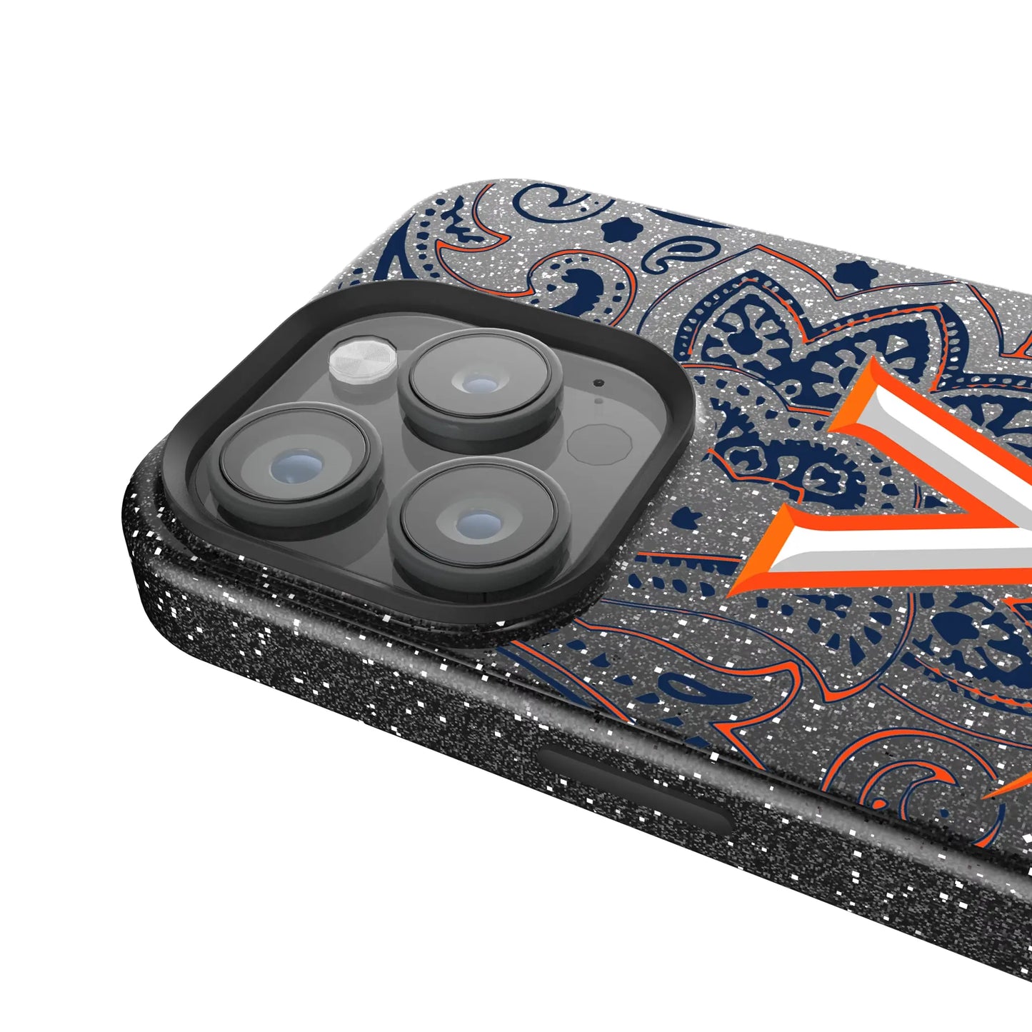 University of Virginia Cavaliers Paisley Black Bling Phone Case for Apple iPhone