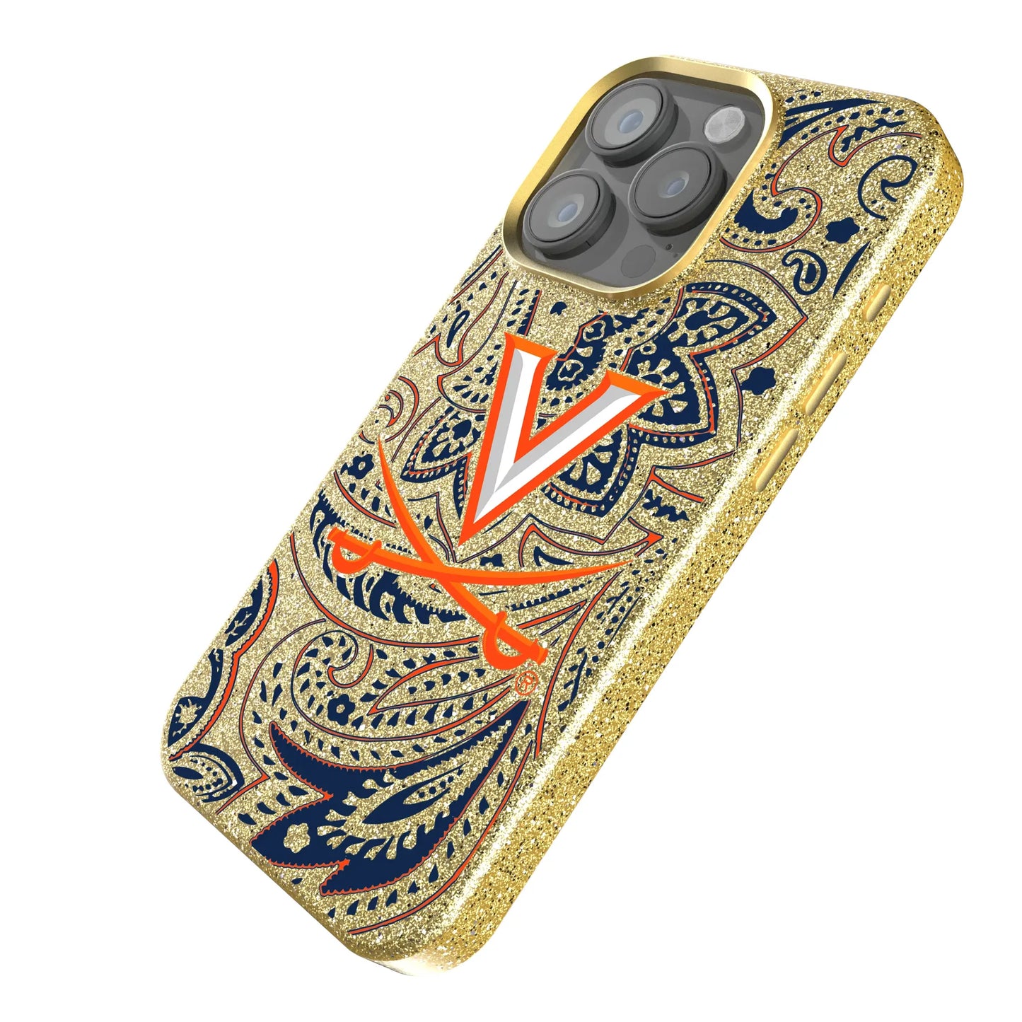 University of Virginia Cavaliers Paisley Bling Phone Case for Apple iPhone
