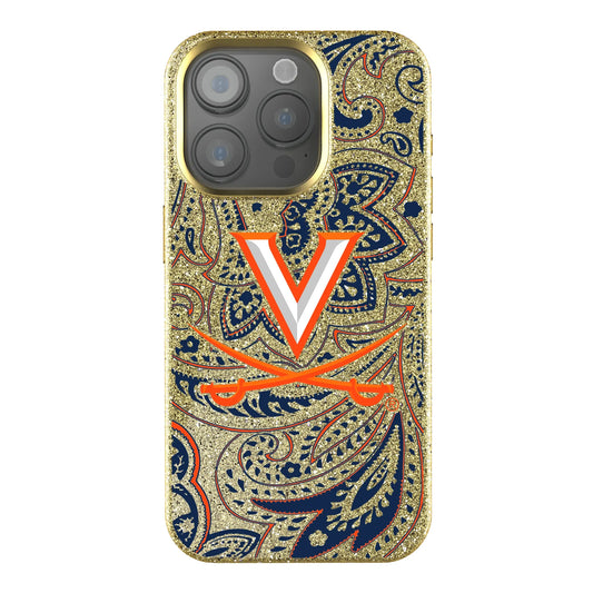 University of Virginia Cavaliers Paisley Bling Phone Case for Apple iPhone