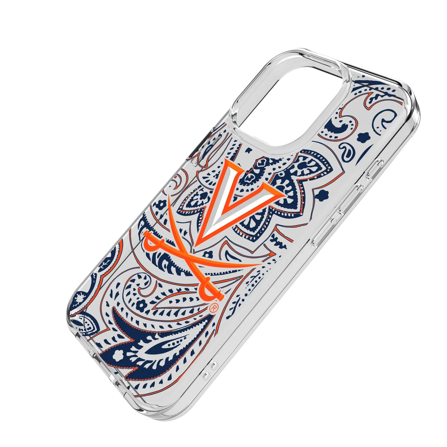 University of Virginia Cavaliers Paisley Clear Phone Case for Apple iPhone