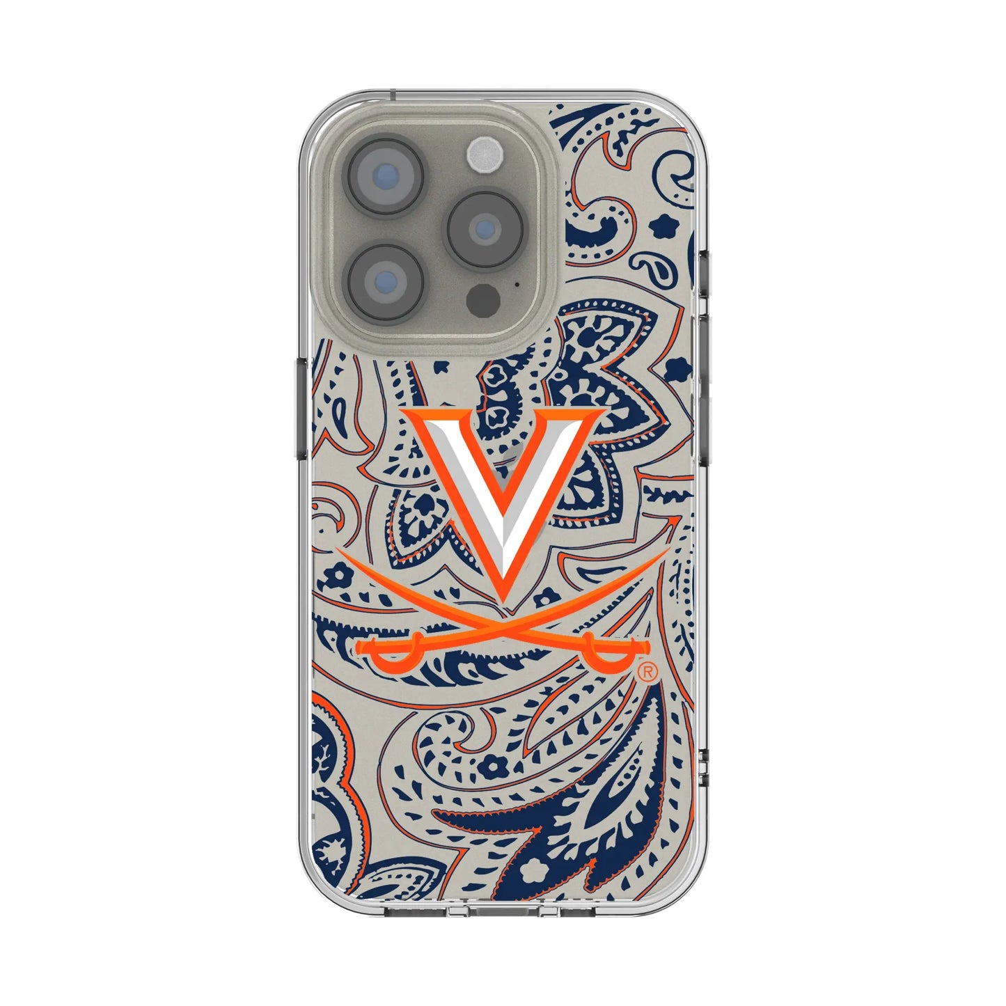 University of Virginia Cavaliers Paisley Clear Phone Case for Apple iPhone