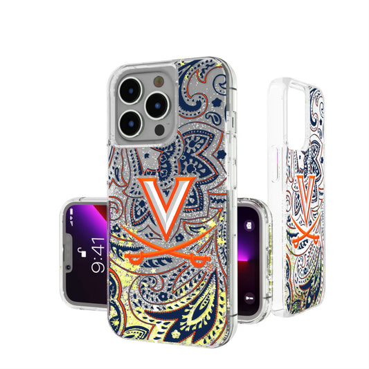 University of Virginia Cavaliers Paisley Glitter Phone Case for Apple iPhone