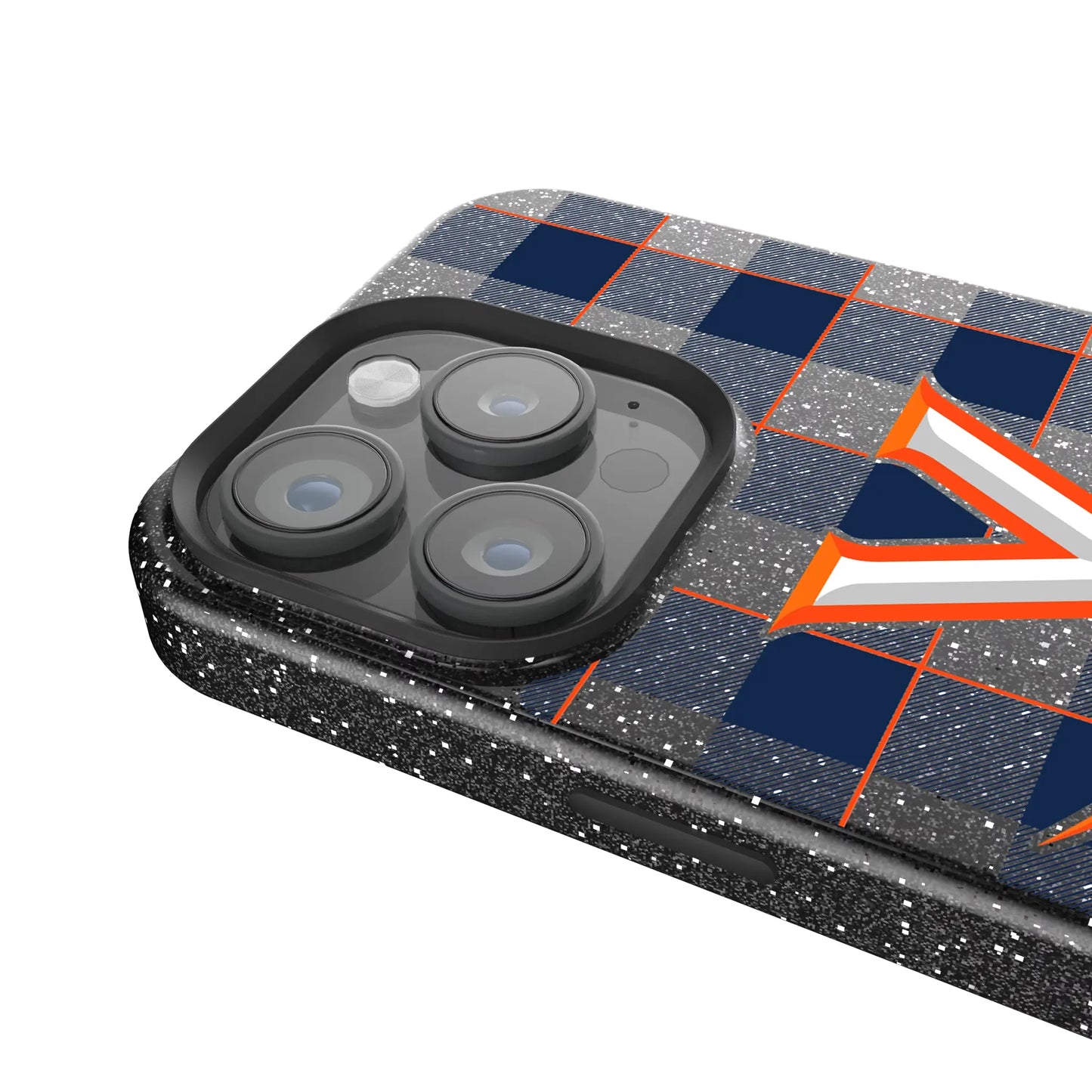 University of Virginia Cavaliers Plaid Black Bling Phone Case for Apple iPhone