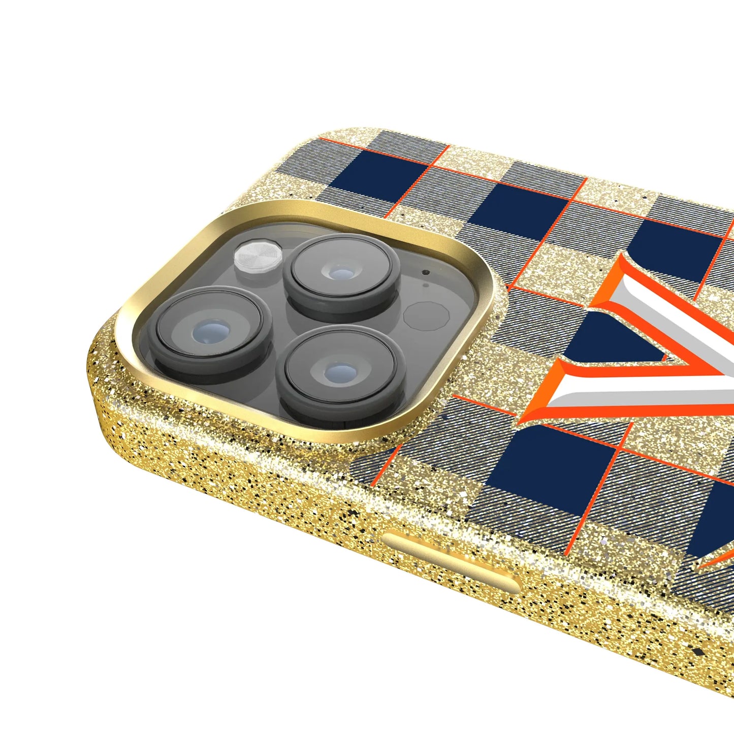University of Virginia Cavaliers Plaid Bling Phone Case for Apple iPhone