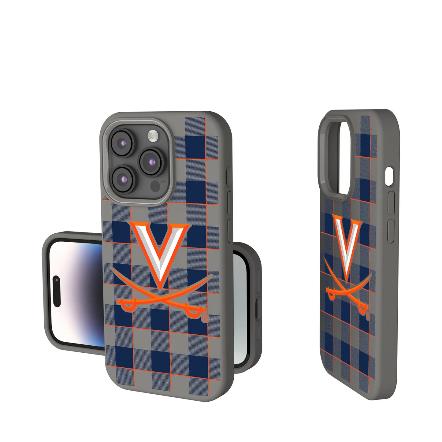 University of Virginia Cavaliers Plaid Soft Touch Phone Case for Apple iPhone
