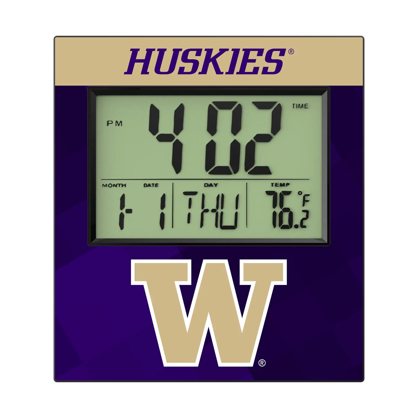 University of Washington Huskies Color Block Wall Clock