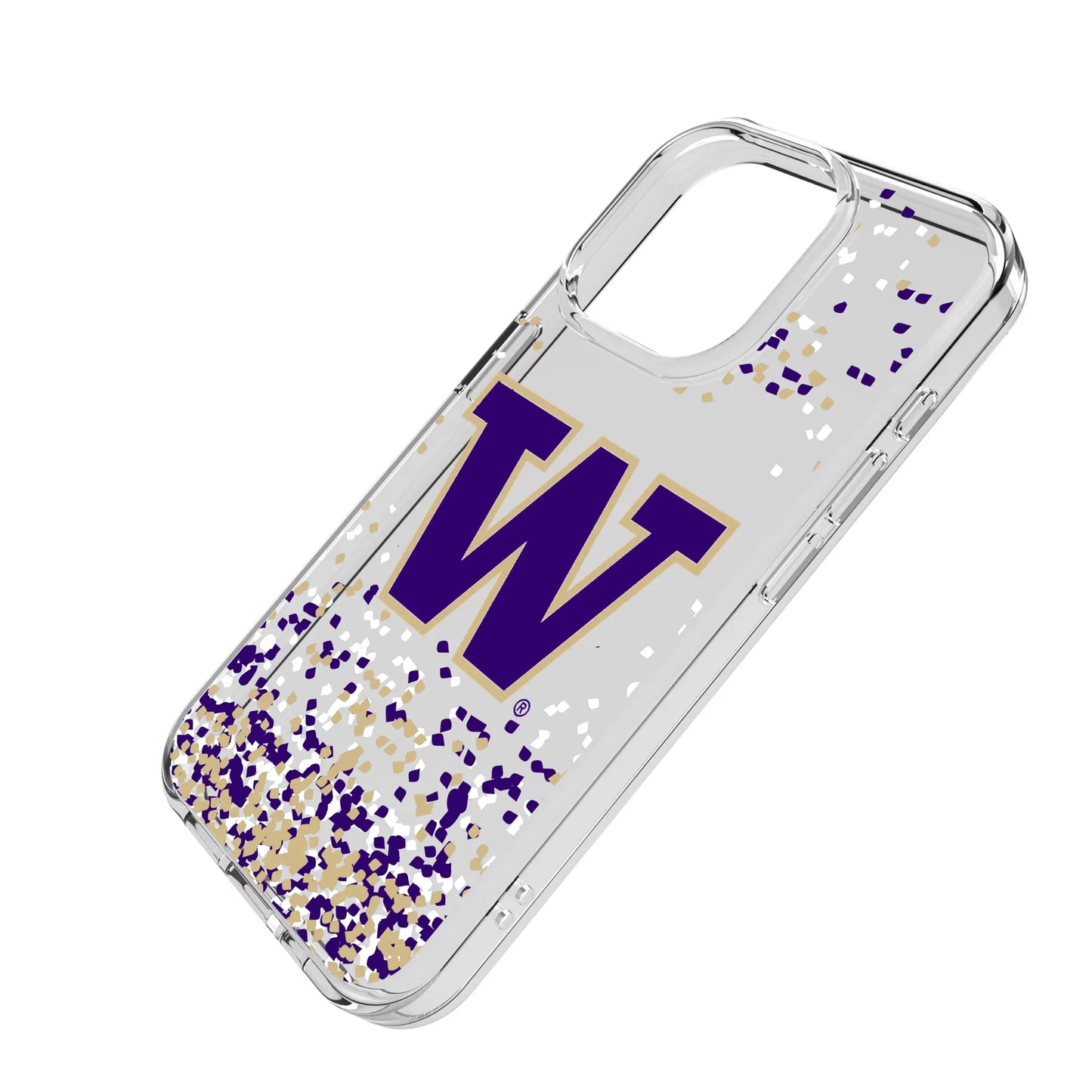 University of Washington Huskies Confetti Clear Phone Case for Apple iPhone