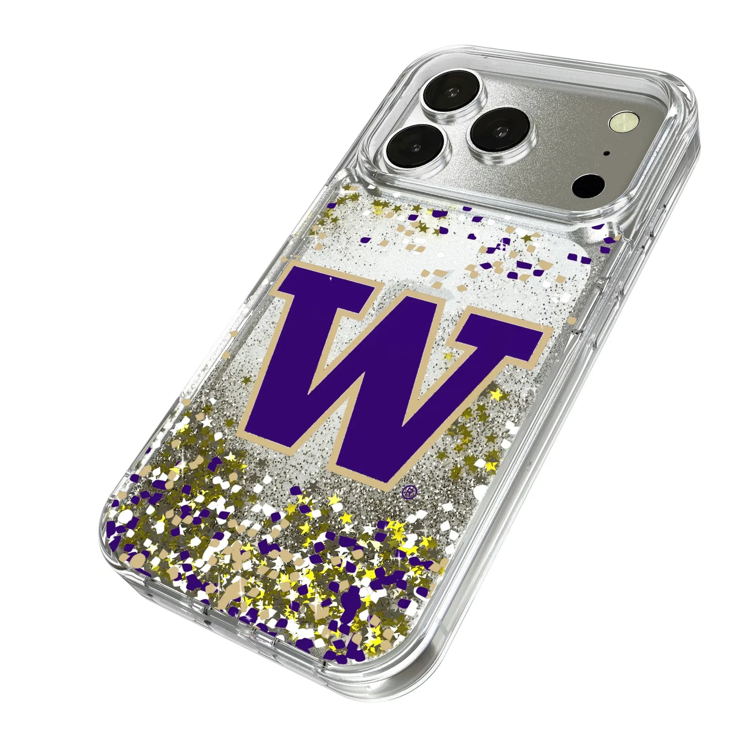 University of Washington Huskies Confetti Glitter Phone Case for Apple iPhone