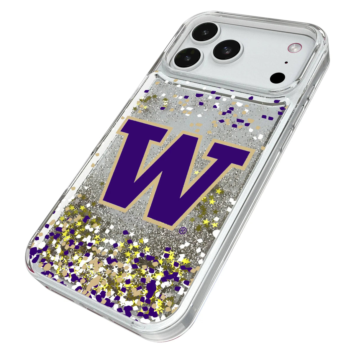 University of Washington Huskies Confetti Glitter Phone Case for Apple iPhone