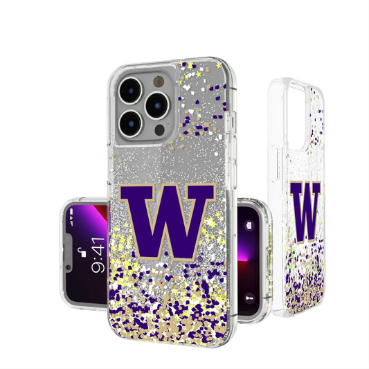 University of Washington Huskies Confetti Glitter Phone Case for Apple iPhone