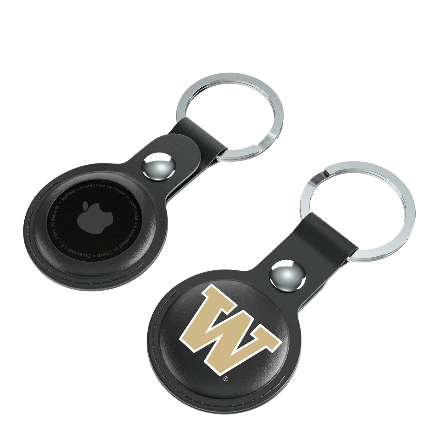 University of Washington Huskies Insignia Black Airtag Holder 2-Pack