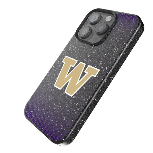 University of Washington Huskies Linen Black Bling Phone Case for Apple iPhone