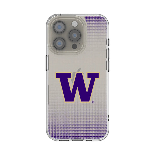 University of Washington Huskies Linen Clear Phone Case for Apple iPhone