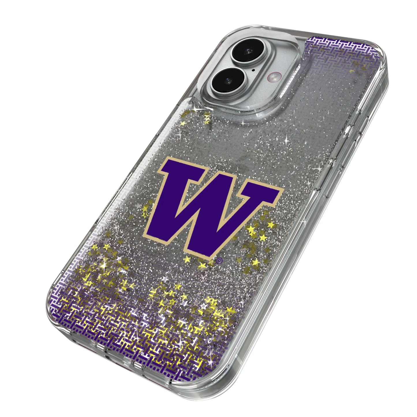 University of Washington Huskies Linen Glitter Phone Case for Apple iPhone