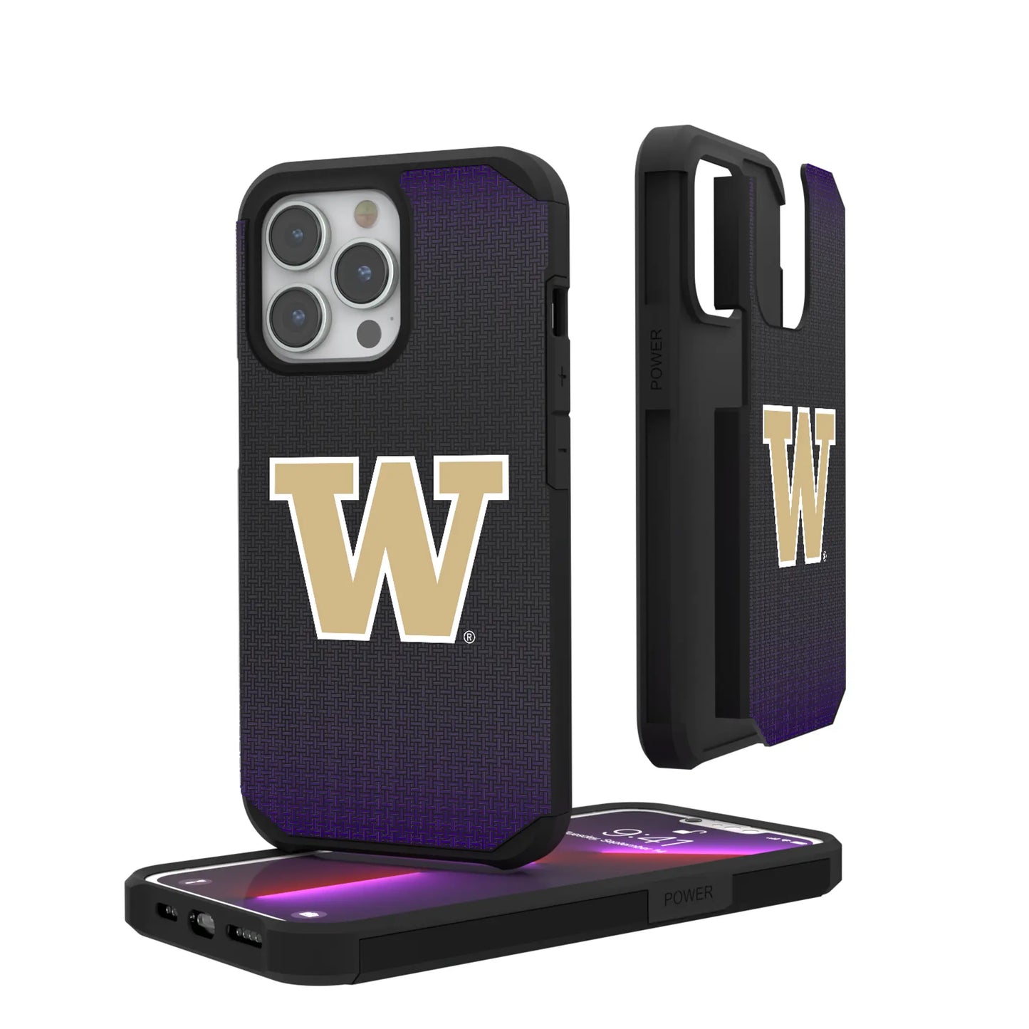 University of Washington Huskies Linen Rugged Phone Case for Apple iPhone