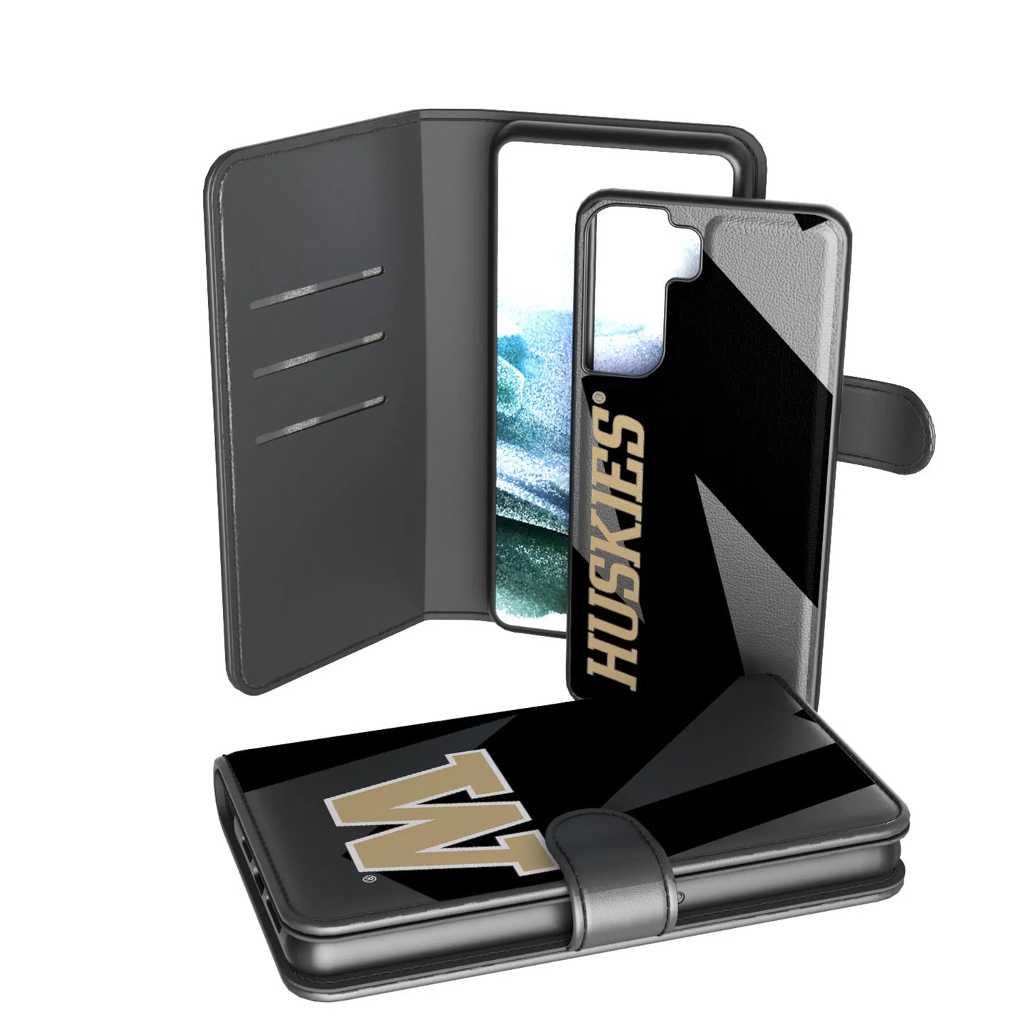 University of Washington Huskies Monocolor Tilt Wallet Phone Case for Apple iPhone