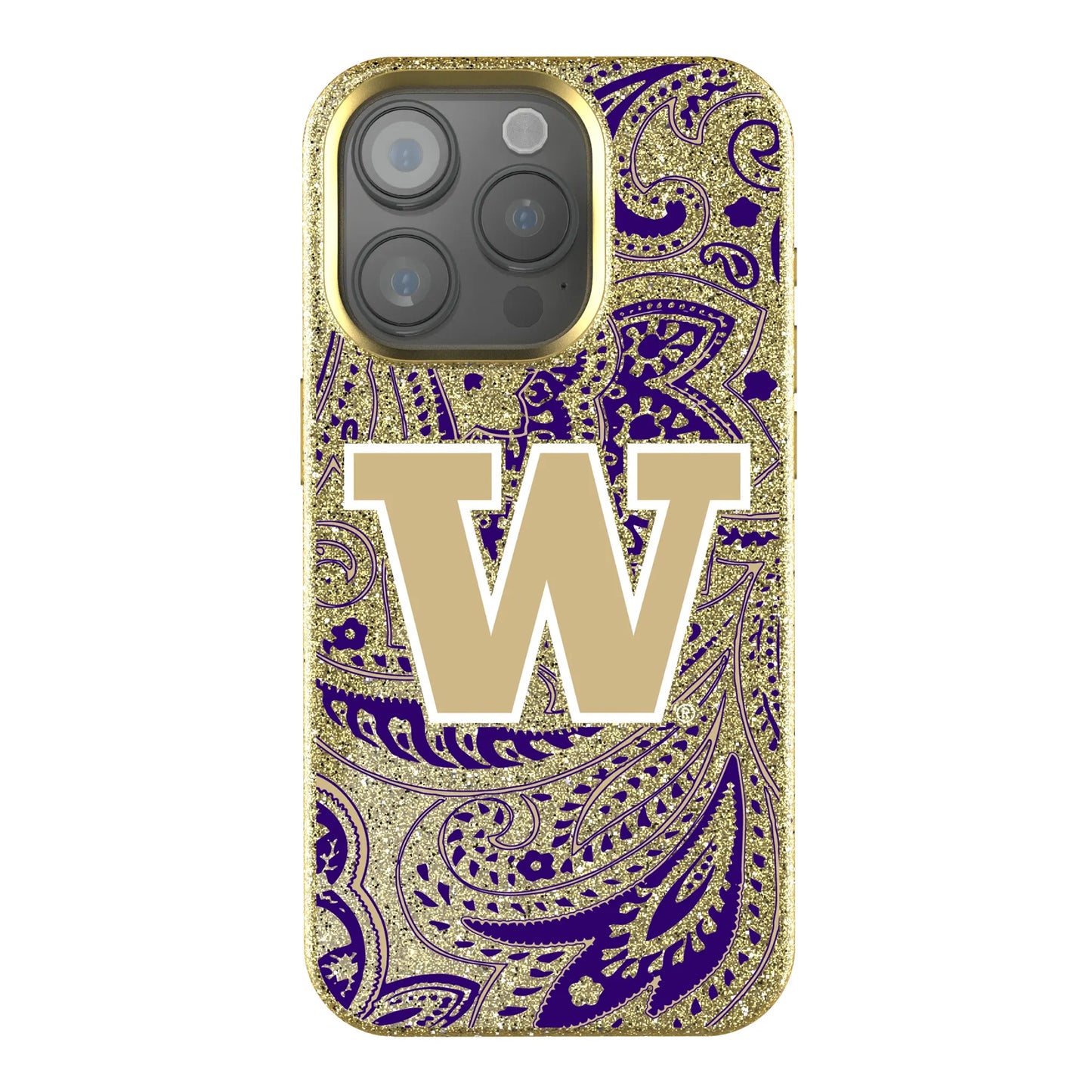 University of Washington Huskies Paisley Bling Phone Case for Apple iPhone