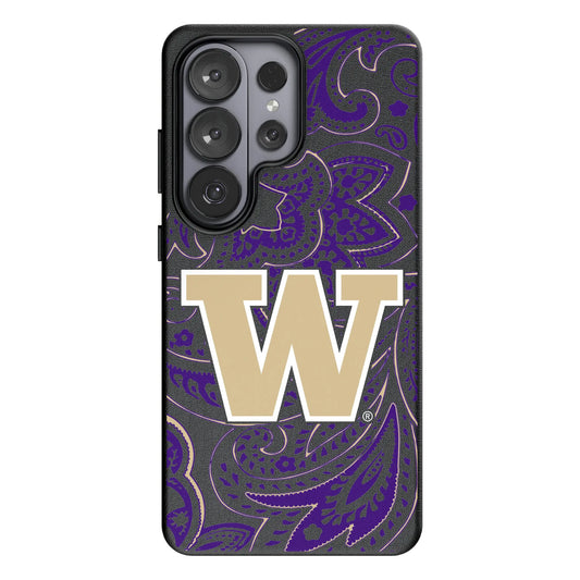 University of Washington Huskies Paisley MagSafe Compatible Phone Case for Samsung Galaxy