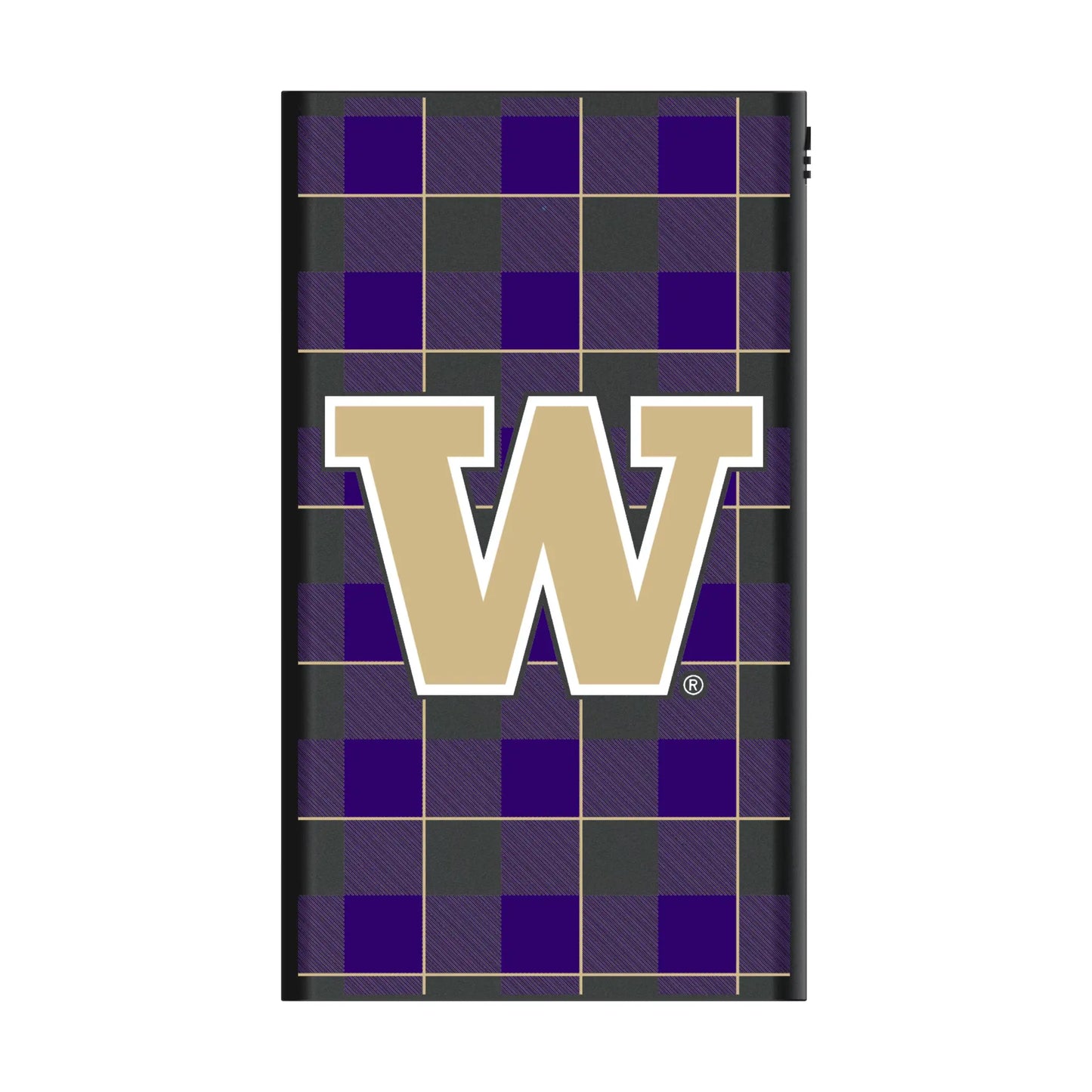 University of Washington Huskies Plaid 5000mAh Flat Powerbank