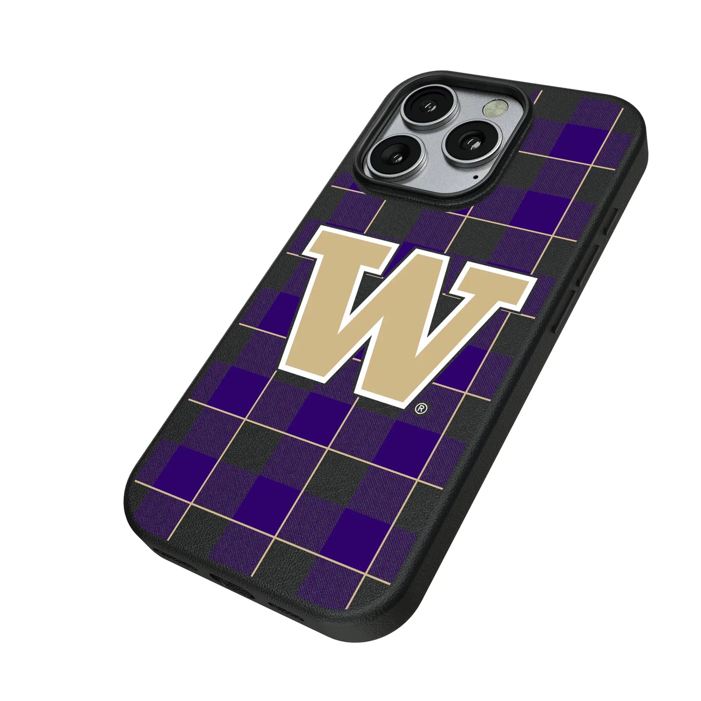 University of Washington Huskies Plaid MagSafe Compatible Phone Case for Apple iPhone