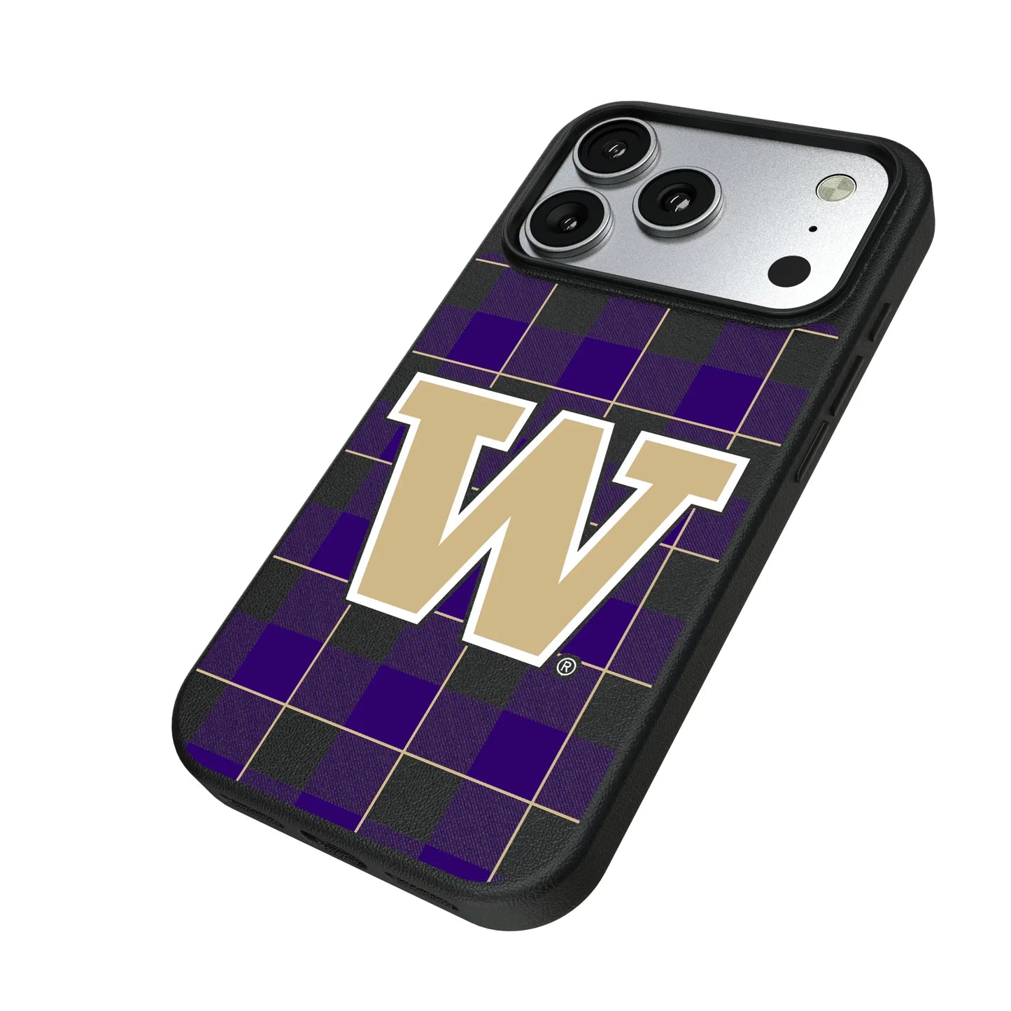 University of Washington Huskies Plaid MagSafe Compatible Phone Case for Apple iPhone