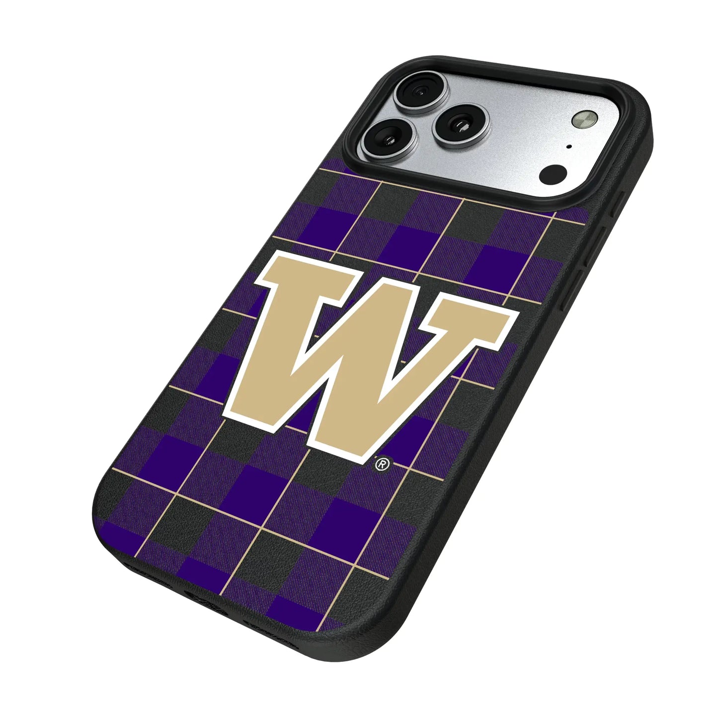 University of Washington Huskies Plaid MagSafe Compatible Phone Case for Apple iPhone