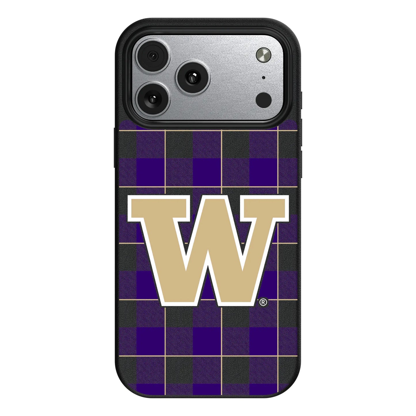 University of Washington Huskies Plaid MagSafe Compatible Phone Case for Apple iPhone