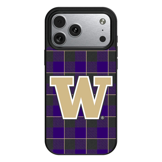 University of Washington Huskies Plaid MagSafe Compatible Phone Case for Apple iPhone