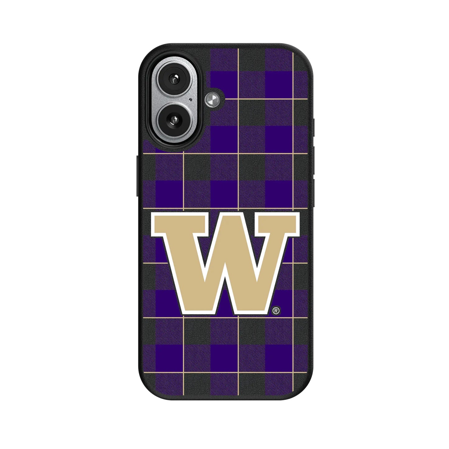 University of Washington Huskies Plaid MagSafe Compatible Phone Case for Apple iPhone