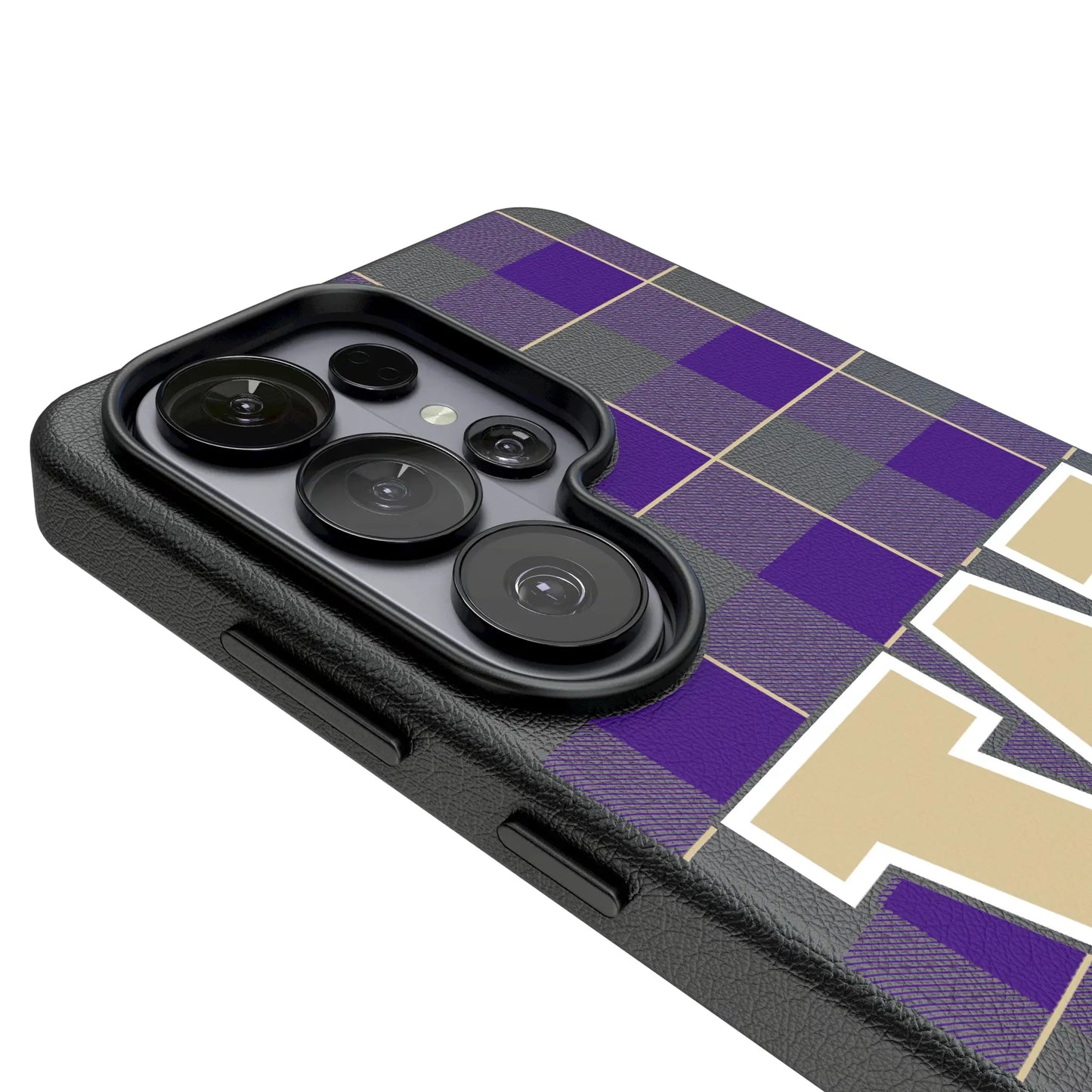 University of Washington Huskies Plaid MagSafe Compatible Phone Case for Samsung Galaxy