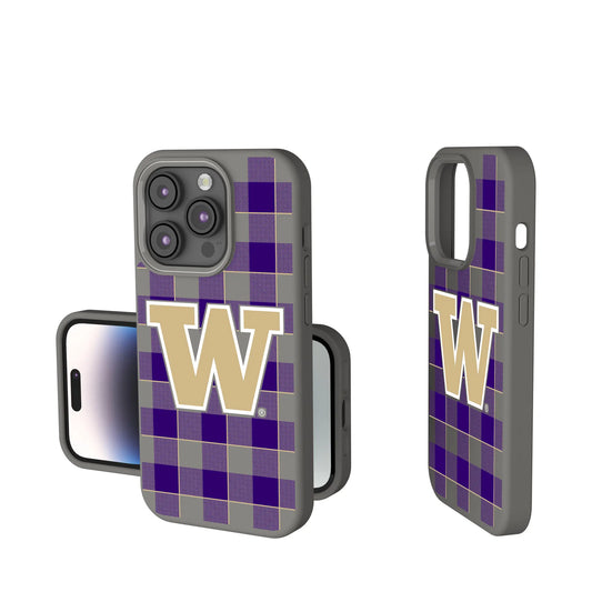 University of Washington Huskies Plaid Soft Touch Phone Case for Apple iPhone