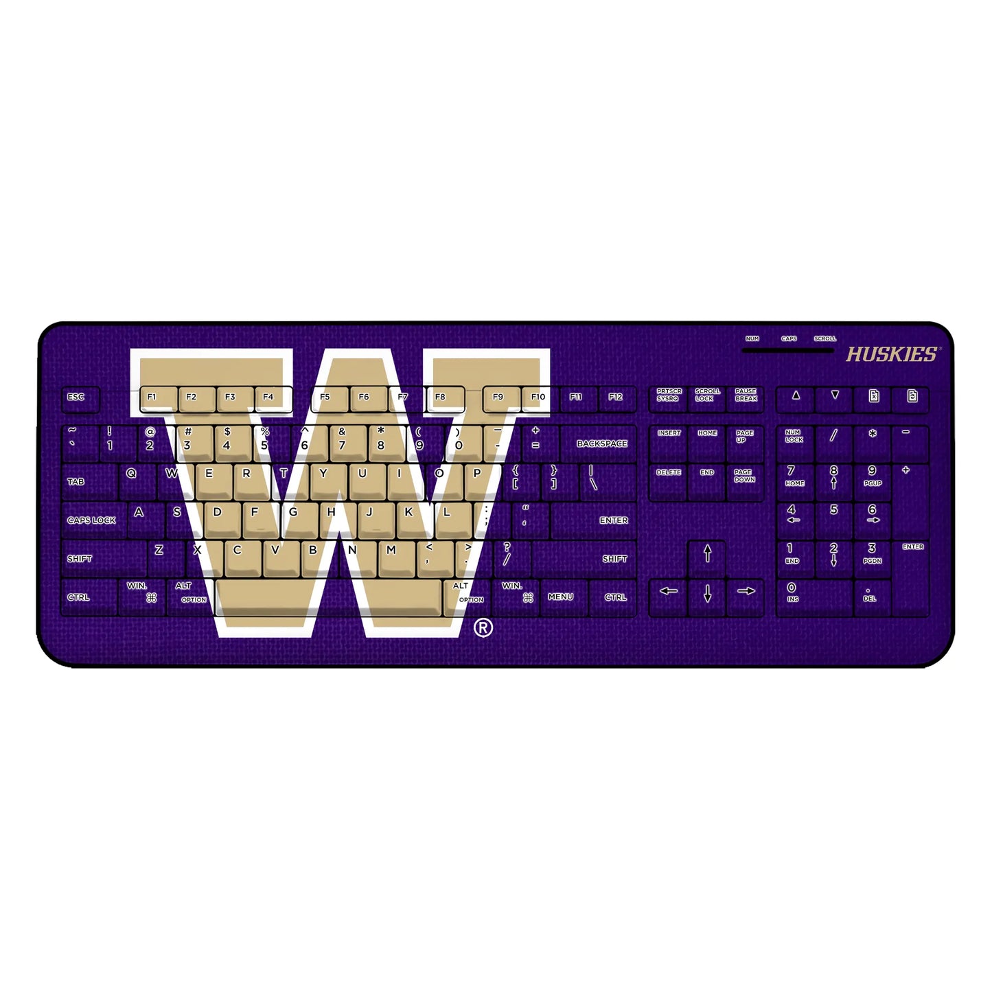 University of Washington Huskies Solid Wireless USB Keyboard