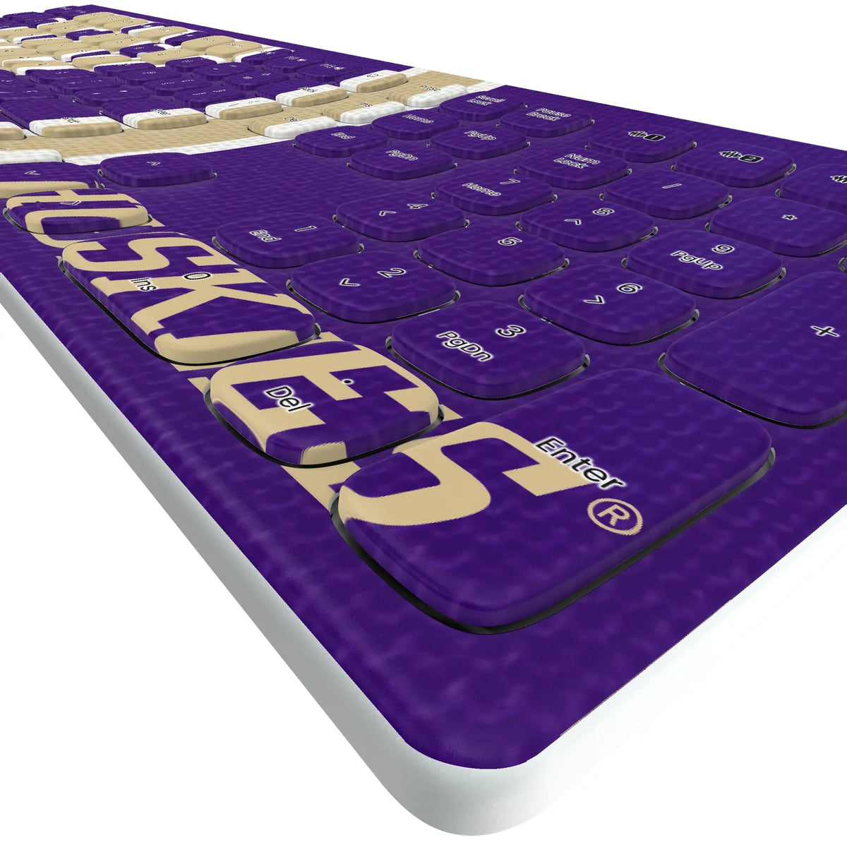 University of Washington Huskies Stripe Curved Wireless Keyboard