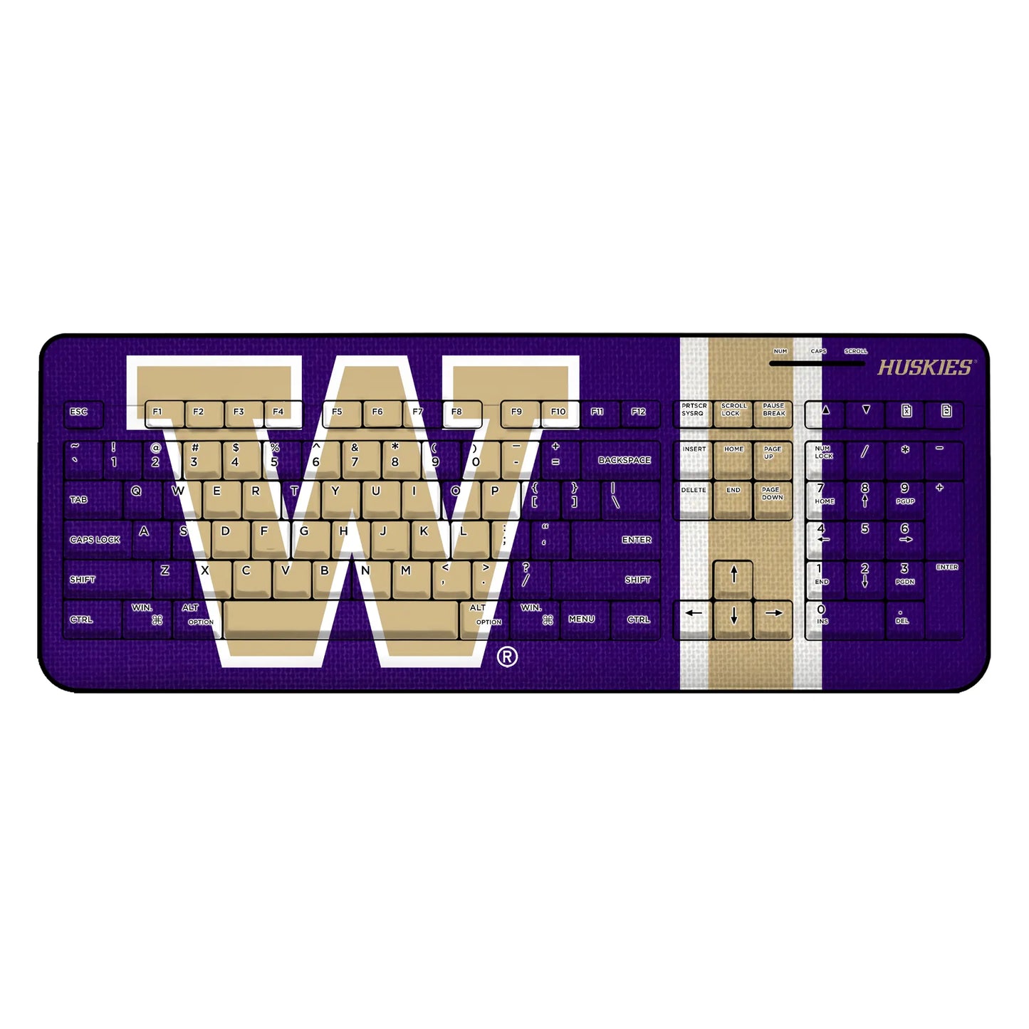 University of Washington Huskies Stripe Wireless USB Keyboard