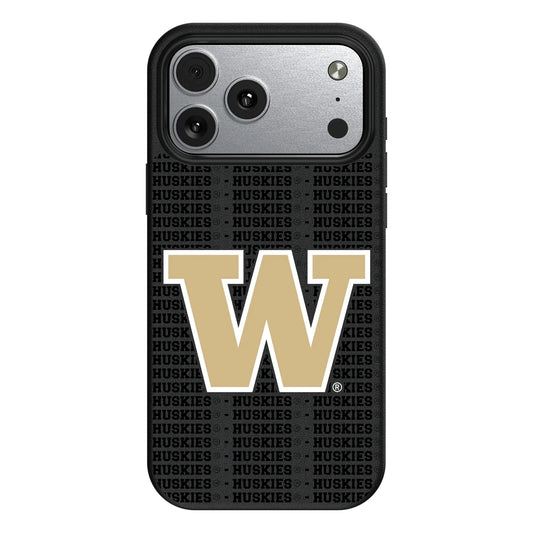University of Washington Huskies Text Backdrop MagSafe Compatible Phone Case for Apple iPhone