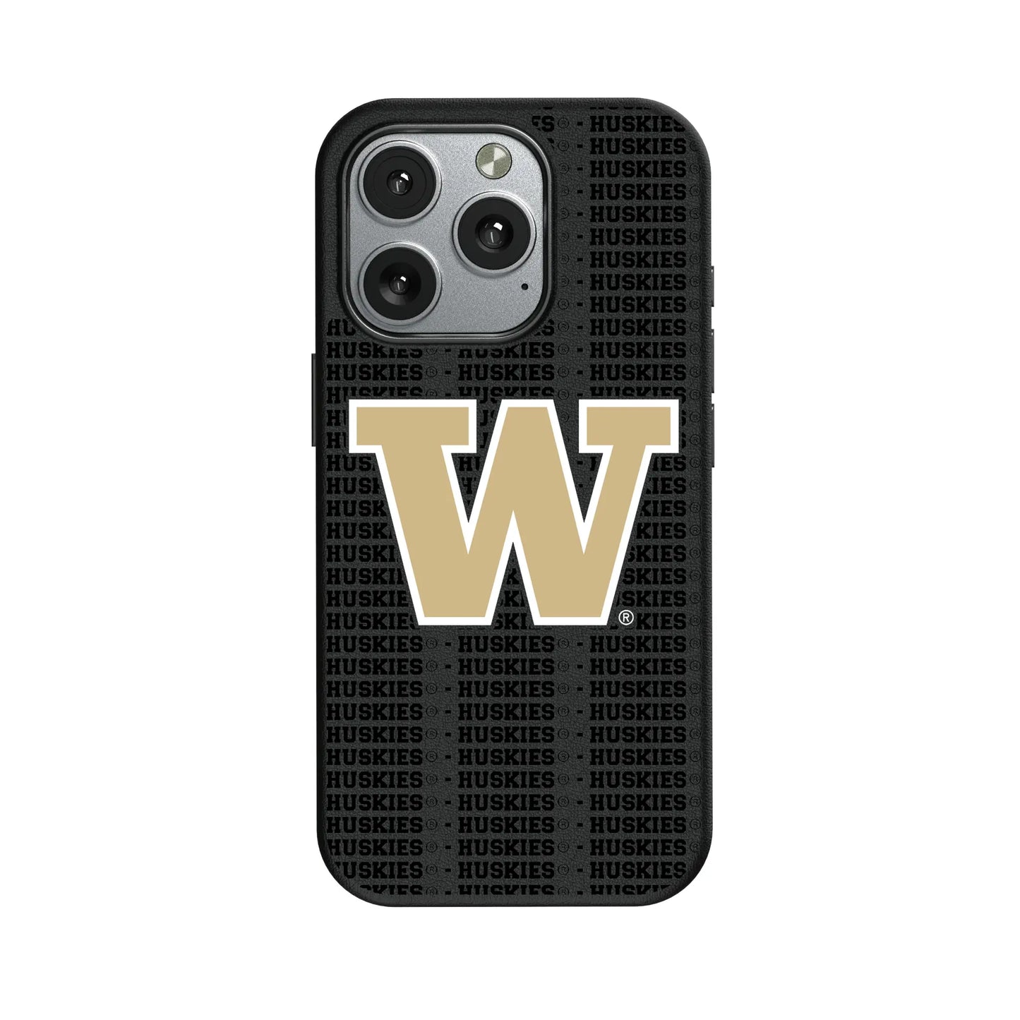 University of Washington Huskies Text Backdrop MagSafe Compatible Phone Case for Apple iPhone