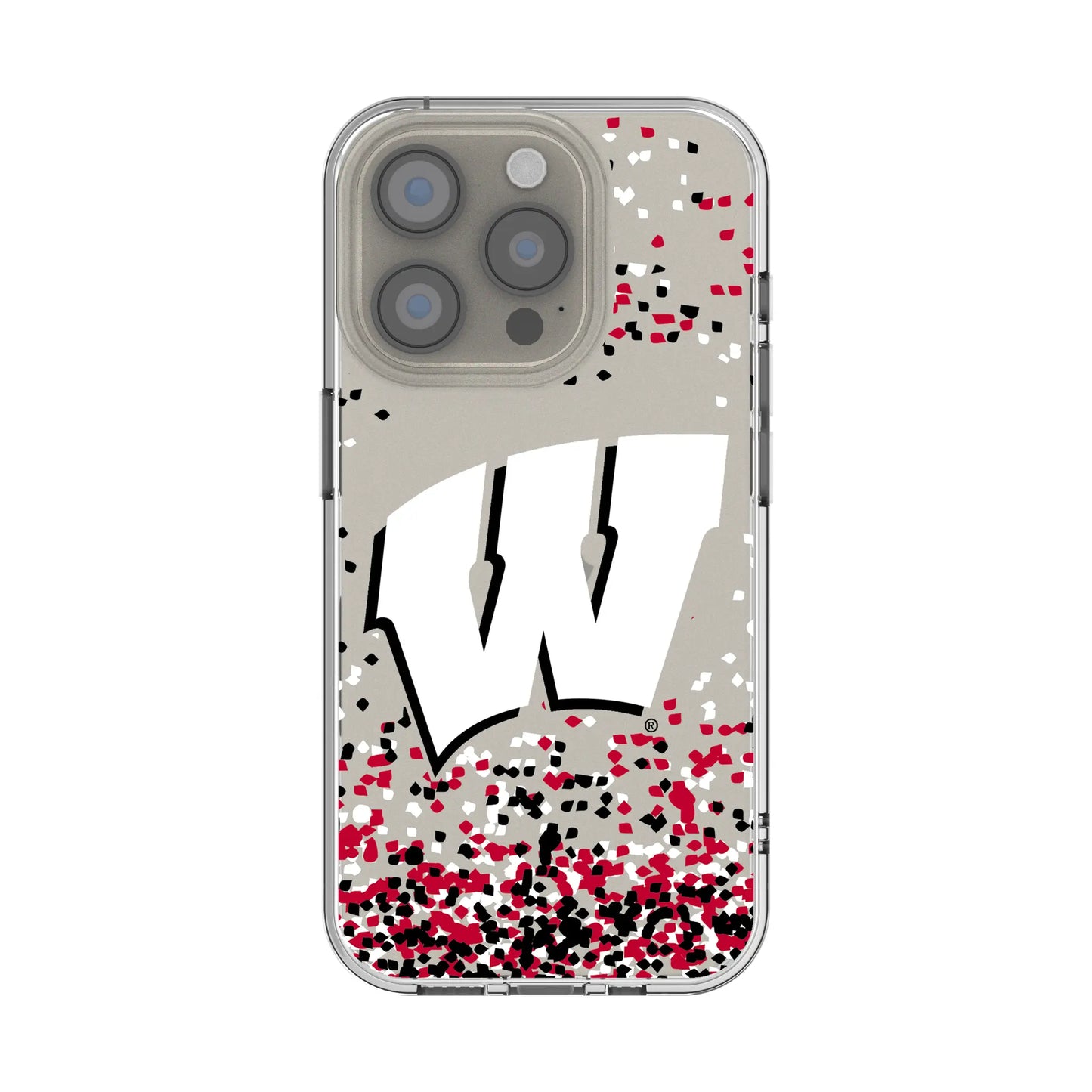 University of Wisconsin Badgers Confetti Clear Phone Case for Apple iPhone