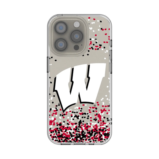 University of Wisconsin Badgers Confetti Clear Phone Case for Apple iPhone