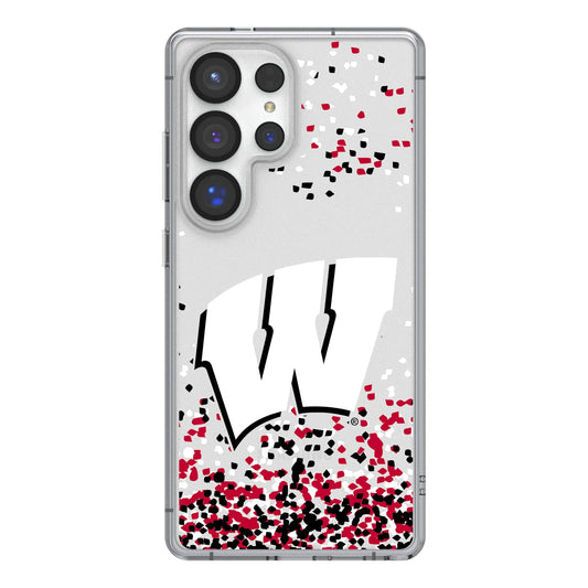 University of Wisconsin Badgers Confetti Clear Phone Case for Samsung Galaxy