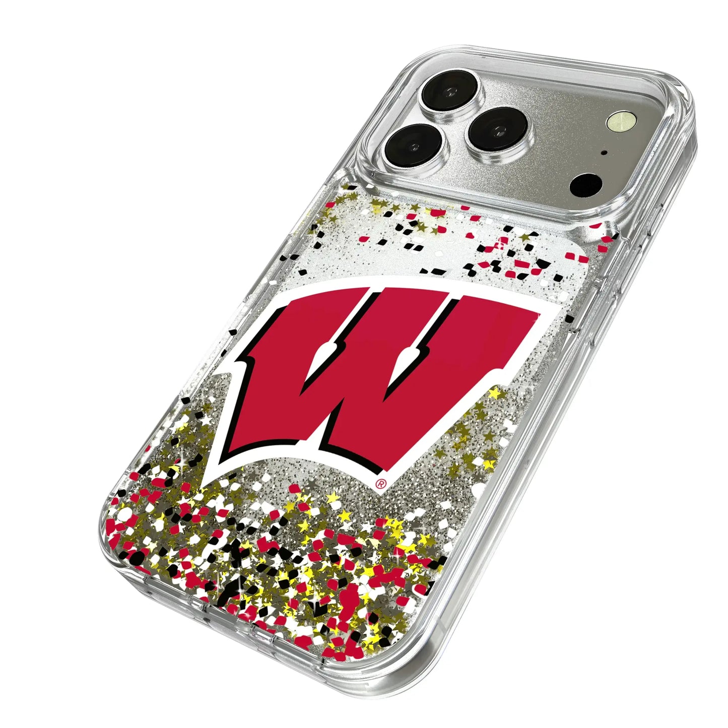 University of Wisconsin Badgers Confetti Glitter Phone Case for Apple iPhone
