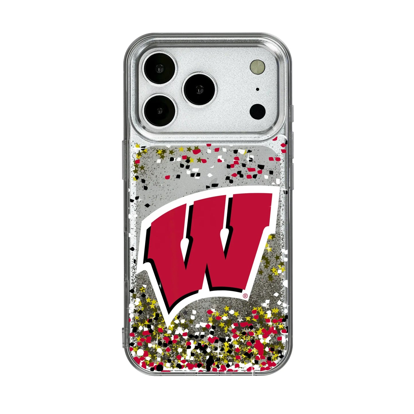 University of Wisconsin Badgers Confetti Glitter Phone Case for Apple iPhone