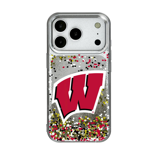 University of Wisconsin Badgers Confetti Glitter Phone Case for Apple iPhone