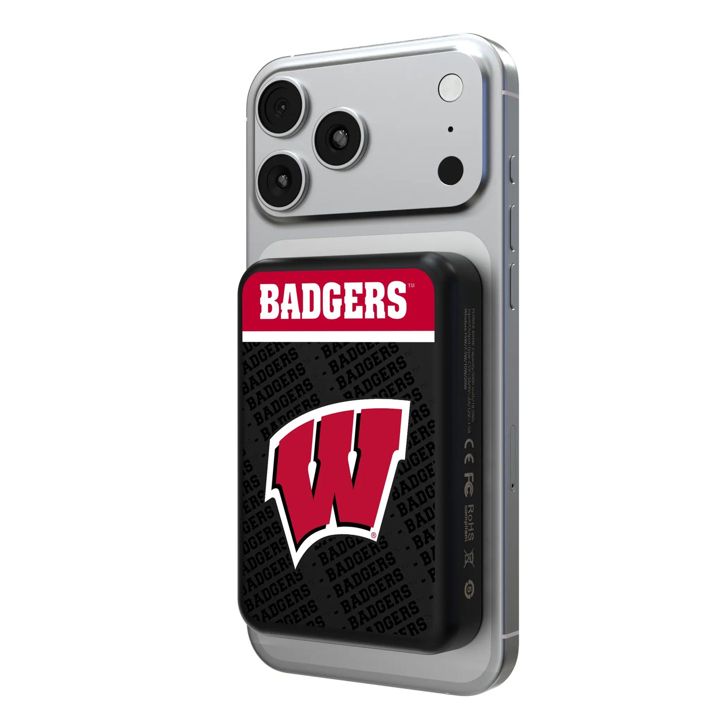 University of Wisconsin Badgers Endzone Plus Wireless Mag Power Bank