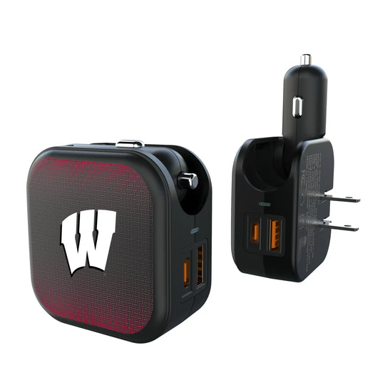 University of Wisconsin Badgers Linen 2 in 1 USB A/C Charger