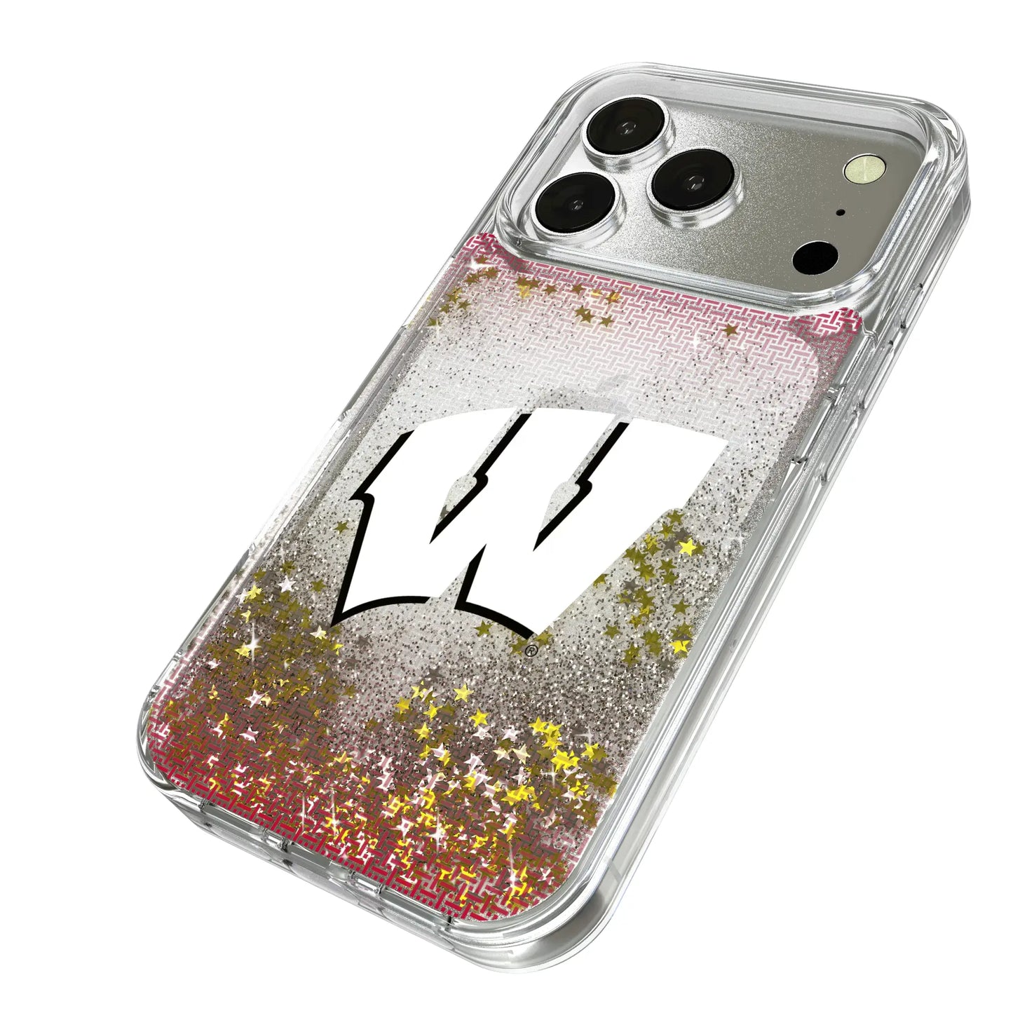University of Wisconsin Badgers Linen Glitter Phone Case for Apple iPhone