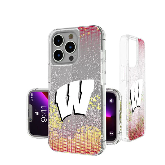 University of Wisconsin Badgers Linen Glitter Phone Case for Apple iPhone