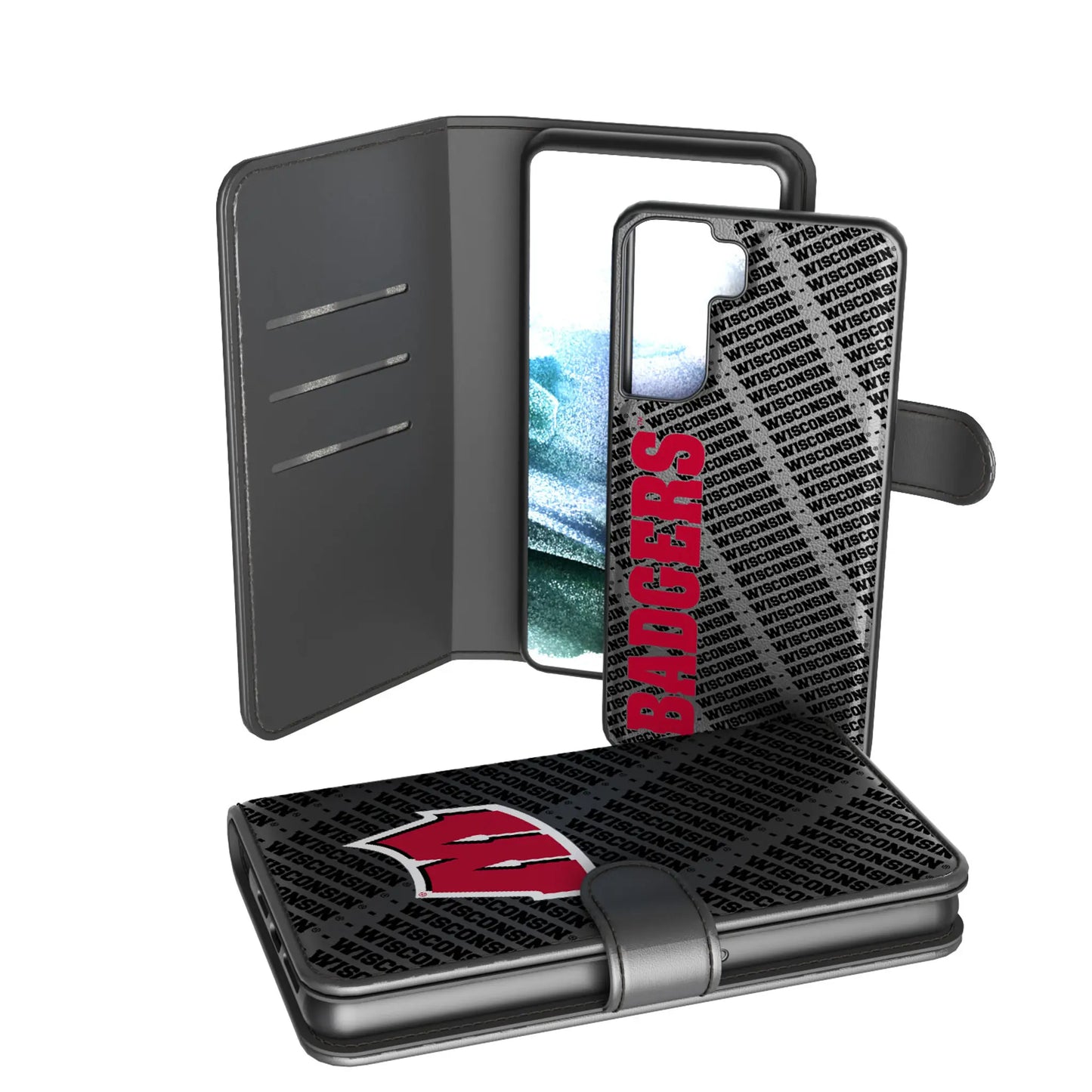 University of Wisconsin Badgers Monocolor Tilt Wallet Phone Case for Apple iPhone