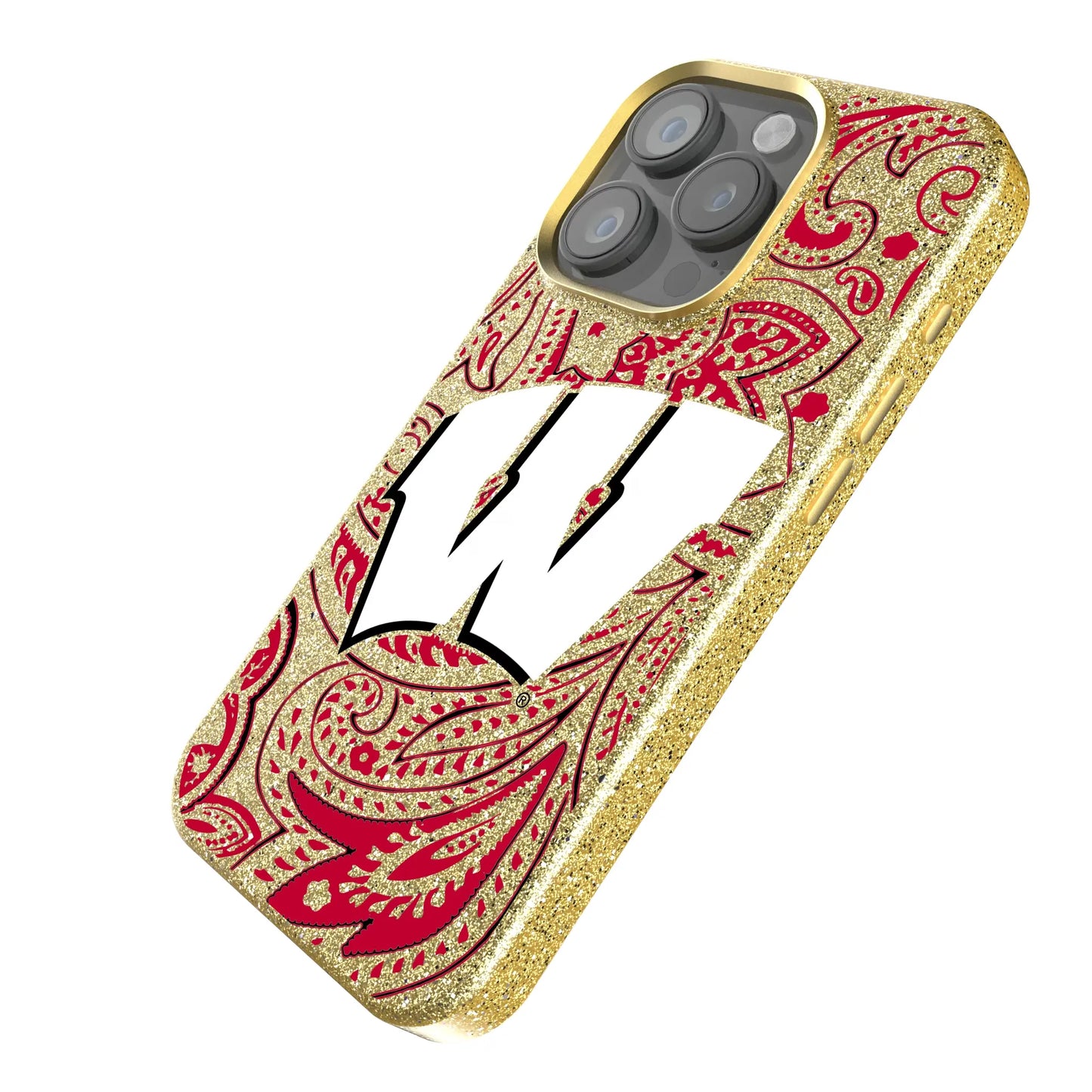 University of Wisconsin Badgers Paisley Bling Phone Case for Apple iPhone