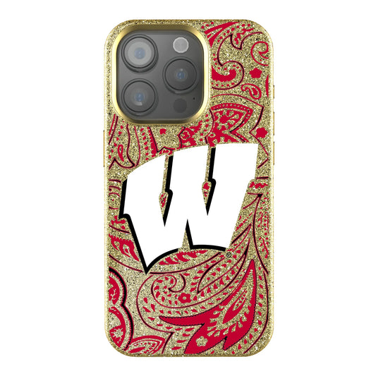 University of Wisconsin Badgers Paisley Bling Phone Case for Apple iPhone