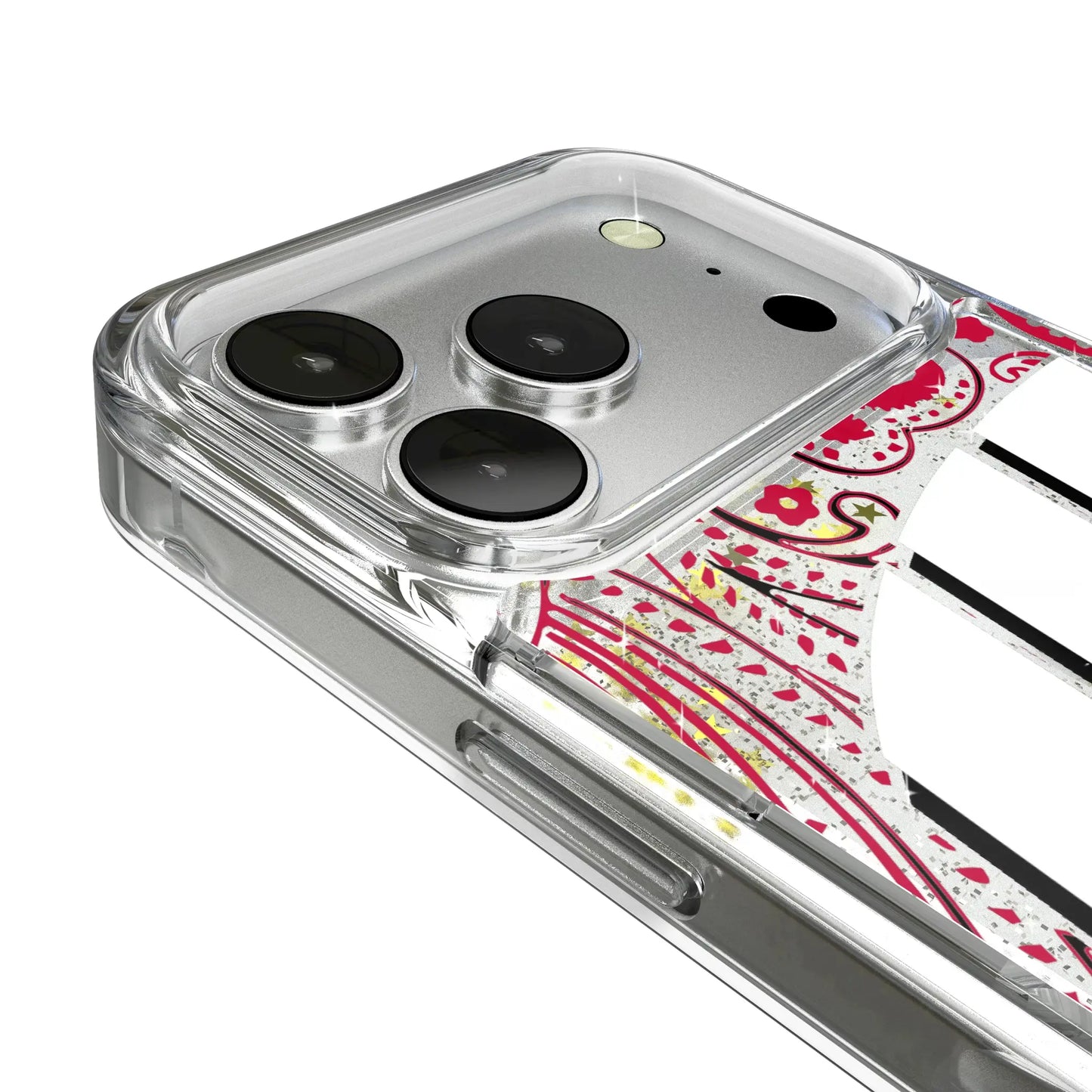 University of Wisconsin Badgers Paisley Glitter Phone Case for Apple iPhone